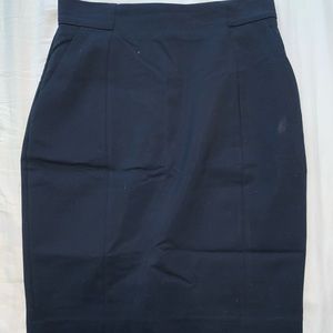 Navy Blue Mid Thigh Pencil Skirt